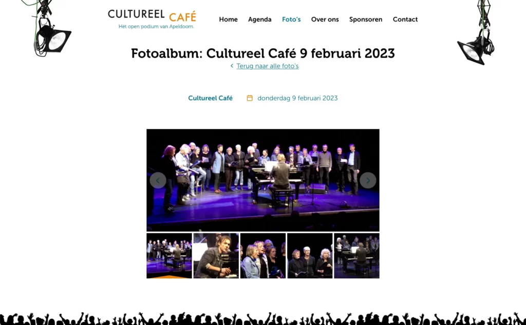 Een fotogalerij op de website van Cultureel Café Apeldoorn