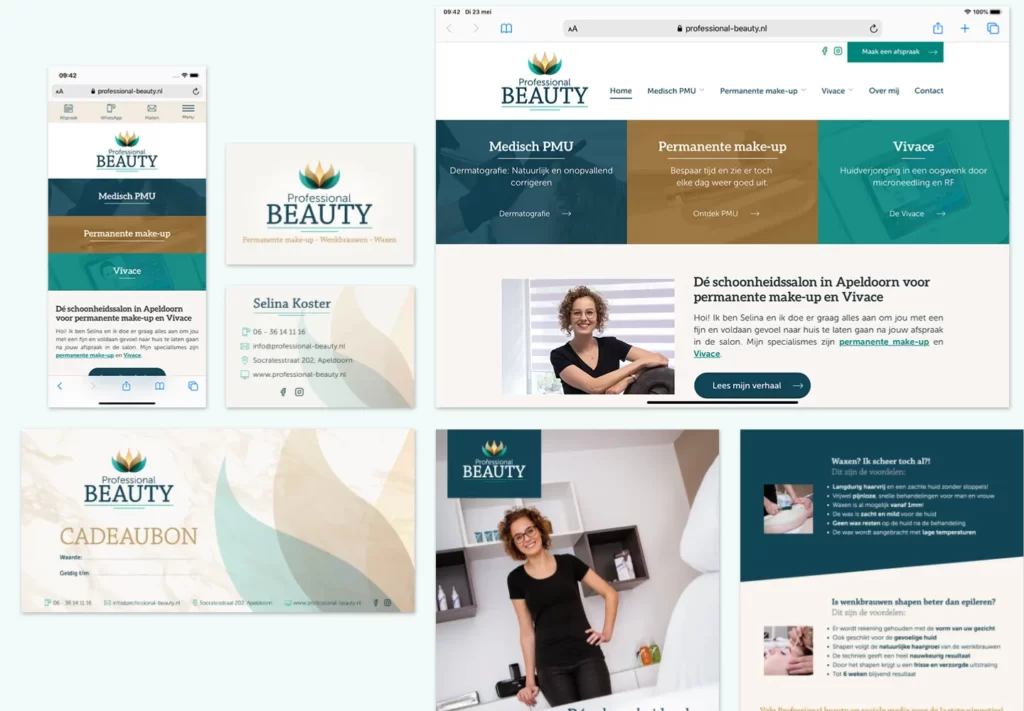 Huisstijl-elementen van Professional Beauty