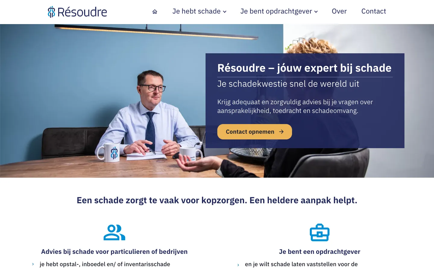 De homepagina van Résoudre