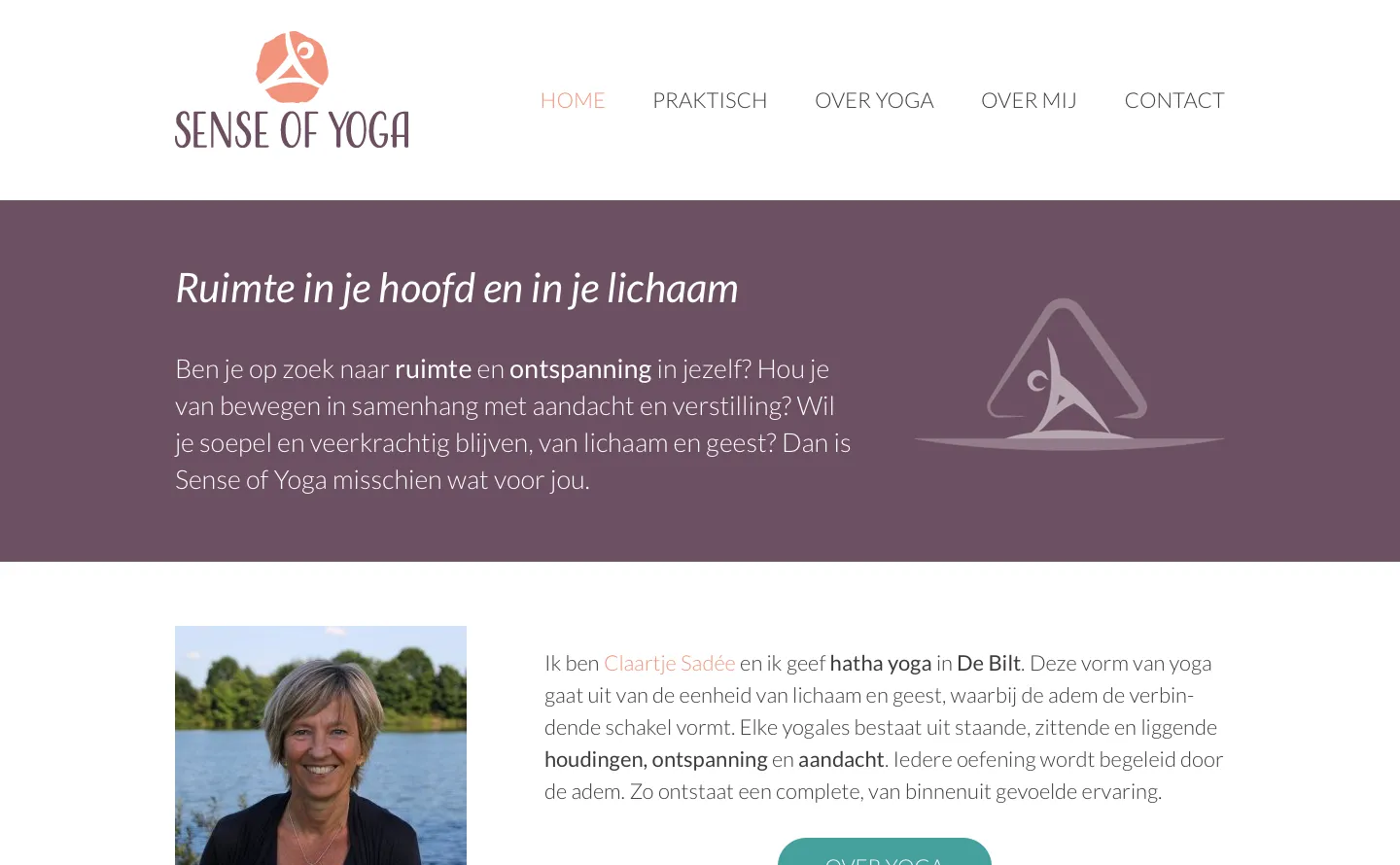 Website van Sense of Yoga
